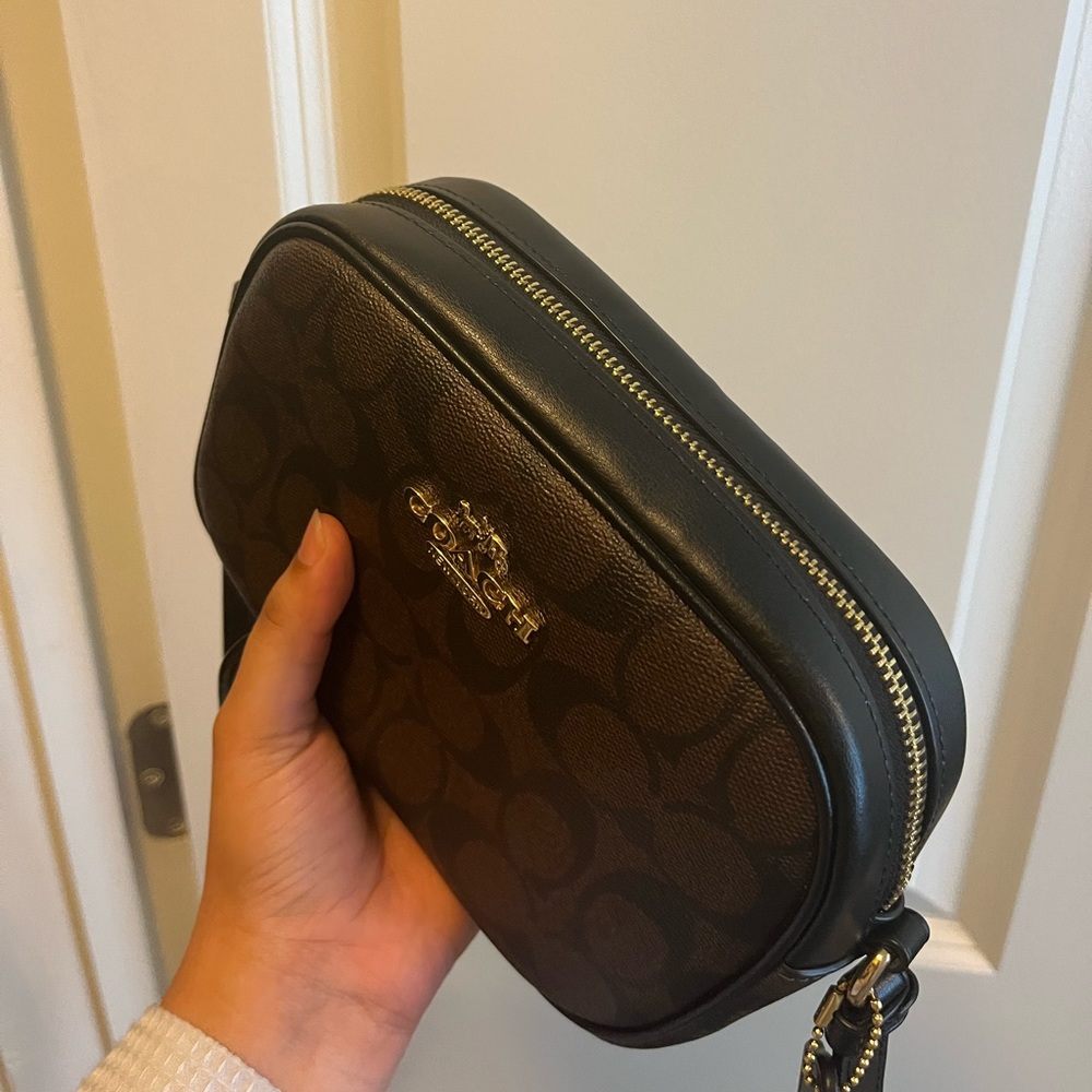 Coach Camera Bag Crossbody Bag In Signature Canvas Gem
